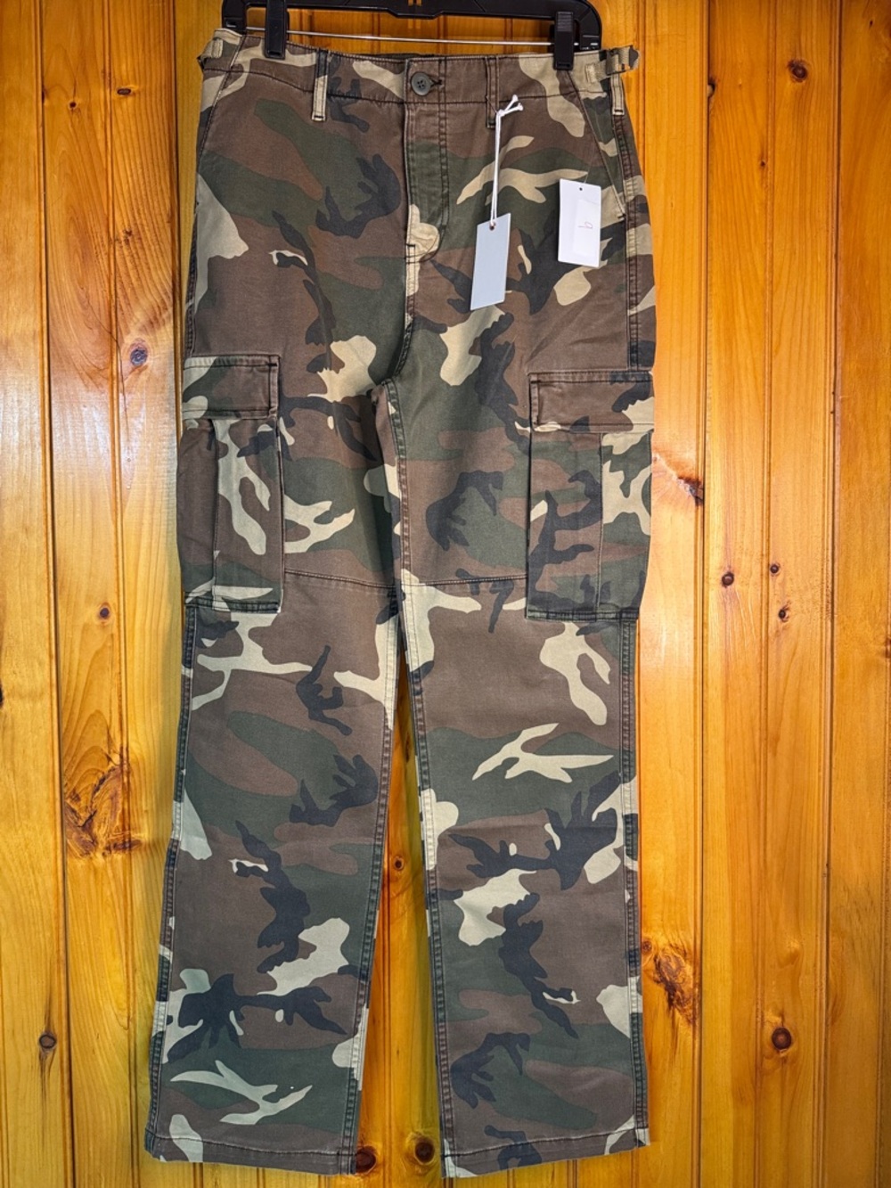 Good American Fatigue Green Camouflage Cargo Pants
